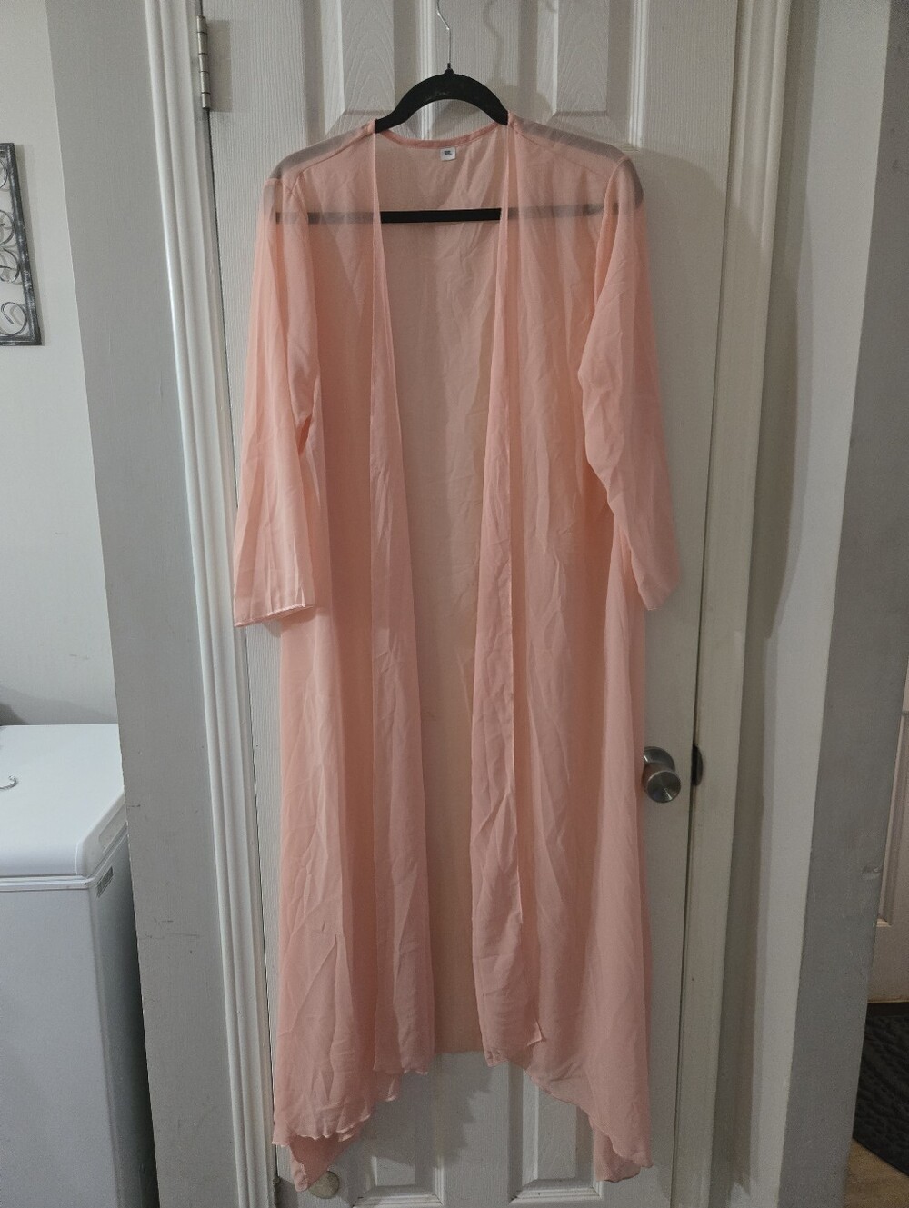 xxl long semi sheer duster